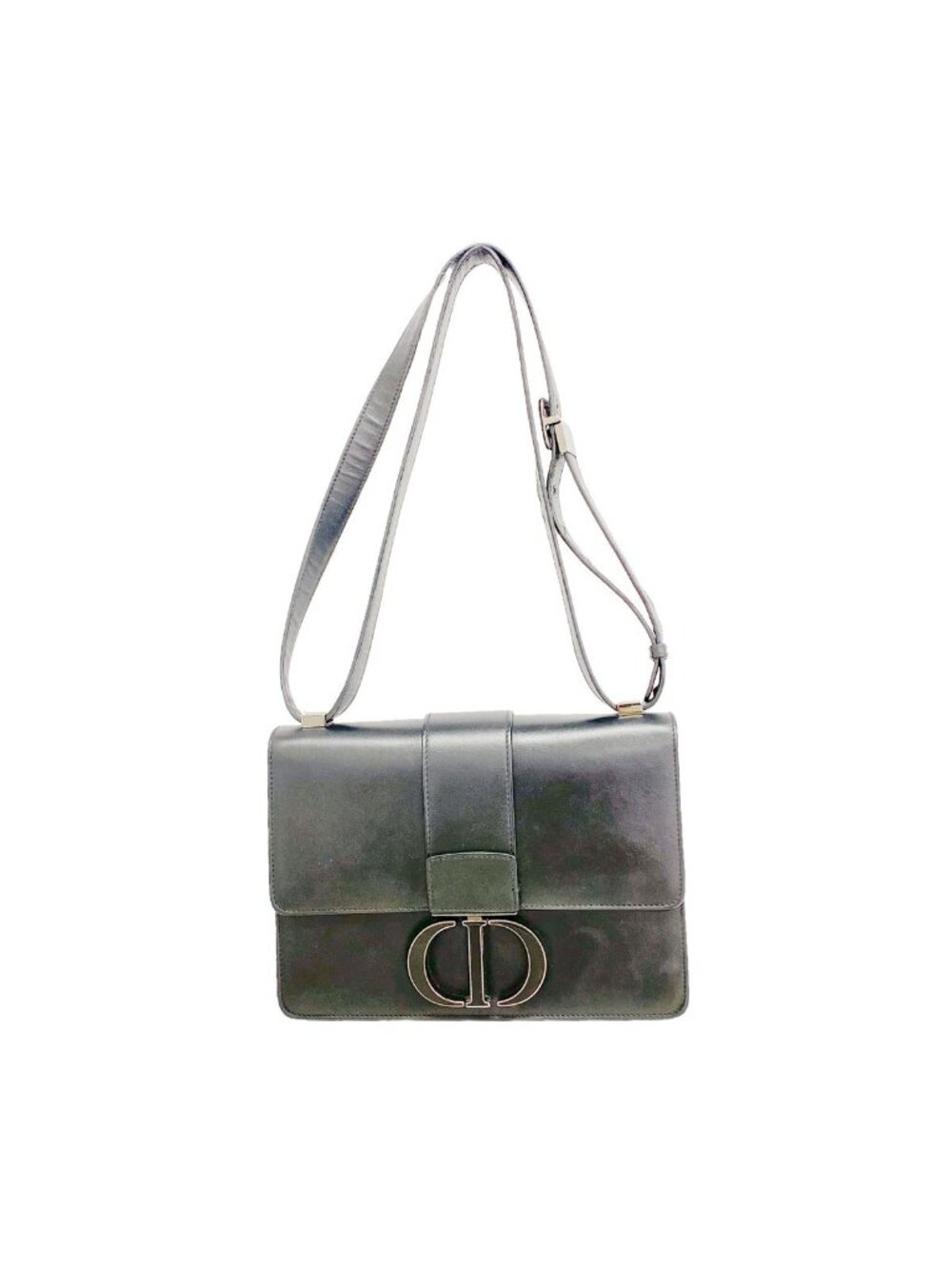 Dior Shoulder Bag Caro Leather Black Silver